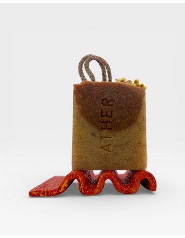 Soap Holder in Speckled Coral Red-Yellow