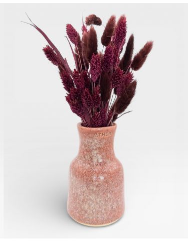 Petit Vase in Burnt Clay with Dry Flowers